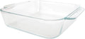 Pyrex 222 Basics Square Glass Baking Dish, 2-Quart (8inx8inx2.5in) Clear Glass Oven Bakeware – Perfect for Sweet Rolls, Brownies, Cakes and so much More - Made in the USA