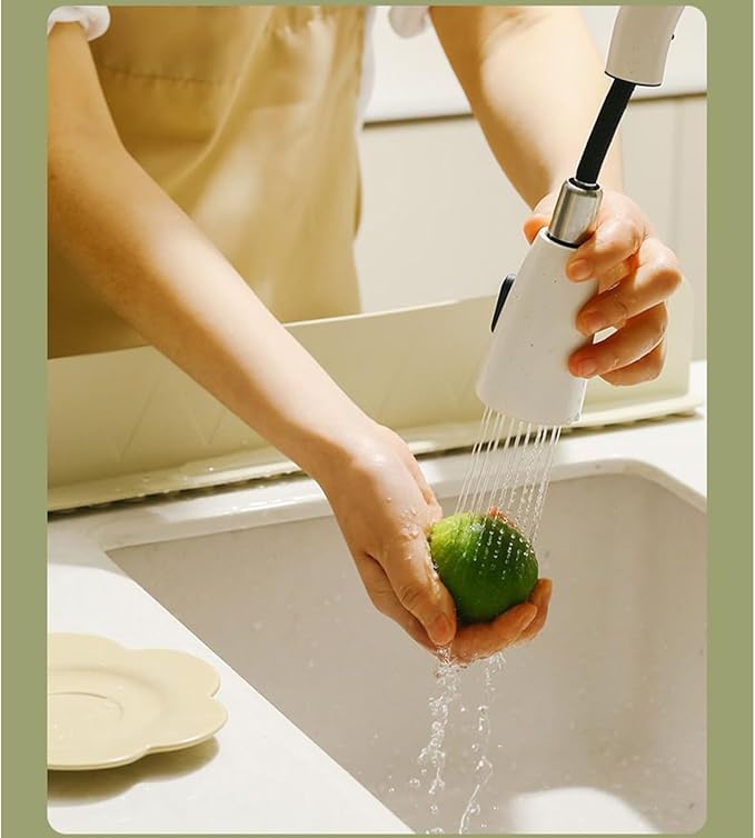 19.6in Silicone Sink Splash Guard, 2025 New Silicone Sink Water Retaining Board for Kitchen, Portable Water Retaining Strip Reusable Water Splash Guard for Bathroom Countertop (Silicone, Green)