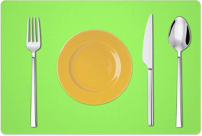 Silicone Placemats, Food-Grade Non-Slip Waterproof, Dining, Stain Resistant, Countertop Protector, Kitchen Counter Mat, Heat Resistant, Baking mat Dishwasher Safe (23.6"×15.7"-2pack, Green)