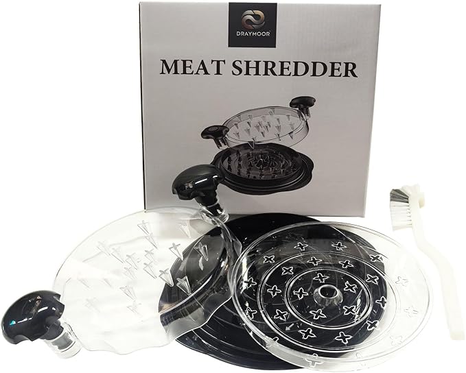 Chicken Shredder Tool Twist Large Capacity – Heavy Duty Meat Shredder for Chicken Breast, Pulled Pork & Beef – Visible Lid, Anti-Slip Base, BPA Free, Dishwasher Safe – Fast Meal Prep Tool (Black)