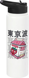 Kawaii Strawberry Milk Carton Japanese Aesthetic Teen Anime Stainless Steel Insulated Water Bottle