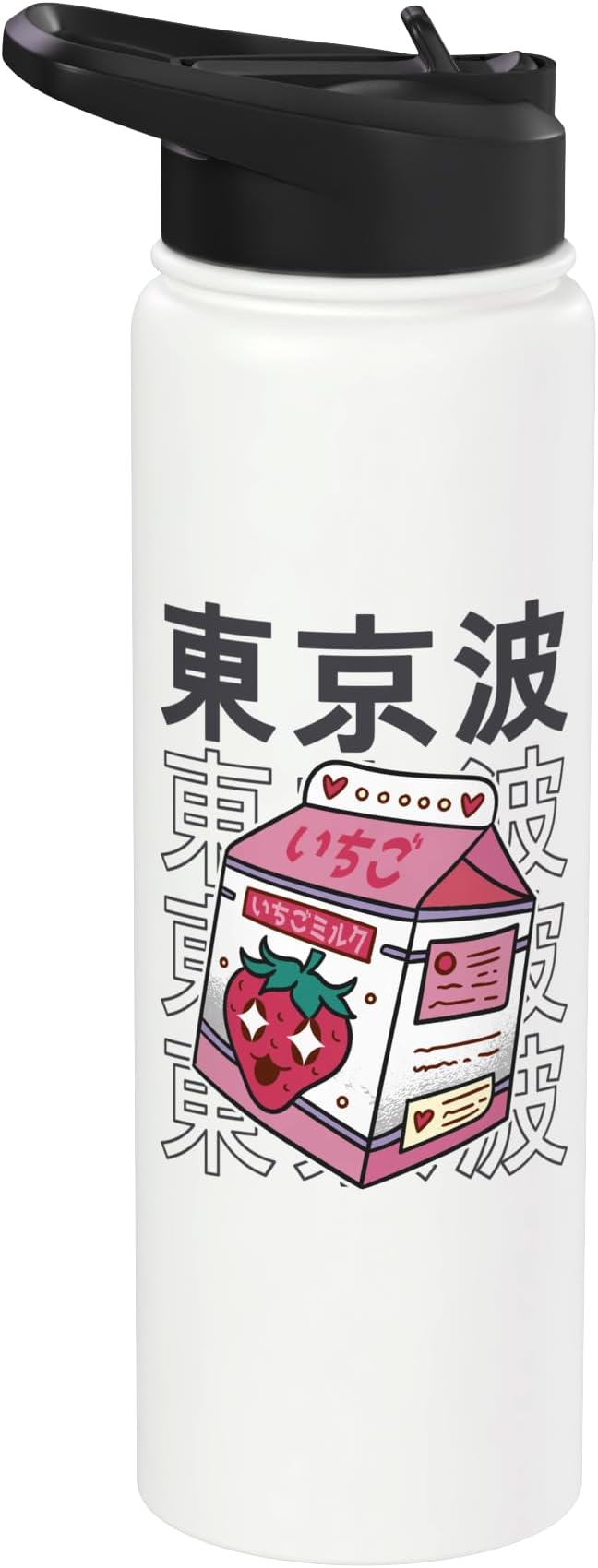 Kawaii Strawberry Milk Carton Japanese Aesthetic Teen Anime Stainless Steel Insulated Water Bottle