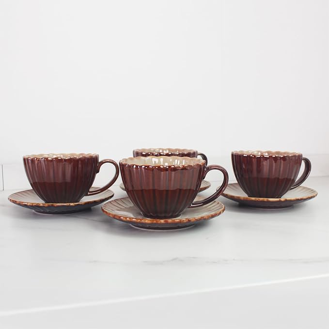 6.7 oz Ceramic Coffee Mug, Reactive Glaze Mug, Suitable for Latte, Coffee, Tea, Soup, Ideal for Office and Home Use, Dishwasher and Microwave Safe, 4-Pack.