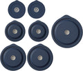 Replacement Lids for Pyrex 7202-PC 1 Cup and 7200-PC 2 Cup and 7201-PC 4 Cup and 7402-PC 6/7 Cup, Silicone Round Storage Cover Lid for Anchor Hocking Glass Bowl 7 Pack Dark Blue