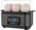 Tesslux Electric Rapid Egg Cooker, 6 Egg Capacity for Hard Boiled Eggs, Poached Eggs, Scrambled Eggs, or Omelets Maker with Auto Shut Off (Gray)