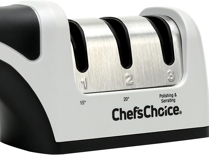 Chef'sChoice Manual Knife Sharpeners for 15- and 20-Degree Straight-Edge and Serrated Knives with Diamond Abrasives Precise Angle Control & Compact Footprint,2-Stage,Gray,(Pack of 6)