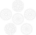 Tirvets for Hot Dishes, Silicone Trivet Hot Pads for Kitchen, Silicone Trivets for Hot Pots and Pans, Trivets for Quartz Countertops, White Kitchen Silicon Trivet Mat for Tabletops Set of 6