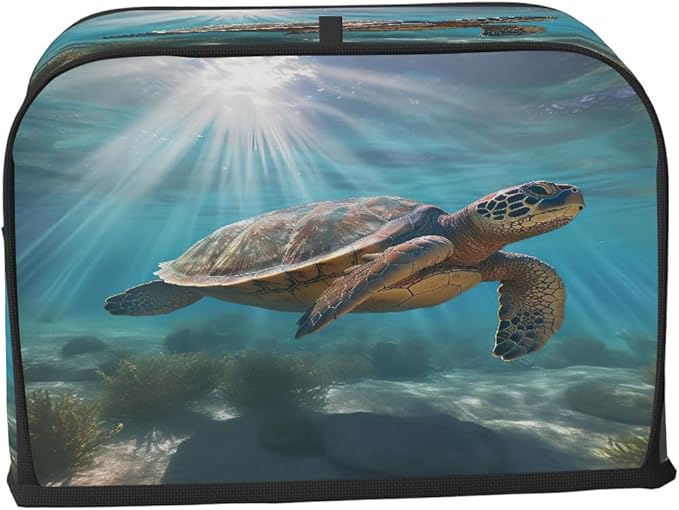 Sea Turtle Petrel Sunshine 2 Slice Toaster Cover Dust And Fingerprint Bread Maker Cover Bakeware Protector Washable Appliance Covers Kitchen Accessories For Home Kitchen Women Gift
