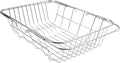 Adjustable Sink Dish Drying Rack Stainless Steel with Non-Slip Rubber Feet for Kitchen Storage Organization Space-Saving Over-the-Sink Drainer Holder for Vegetables Fruits(34.5x25x11cm)