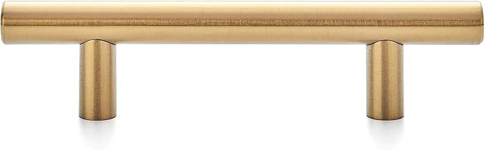 Ravinte 60 Pack 5 Inch Cabinet Pulls Brushed Brass Stainless Steel Kitchen Drawer Pulls Cabinet Handles 5”Length, 3” Hole Center