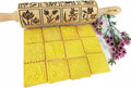 SPRING FLOWERS Embossing Rolling Pin with 16 Different Flowers in Squares. Dough and Clay Roller for Embossed Cookies and Pottery. Cookie and Ceramic Stamp. Baking Gifts for Women by Algis Crafts