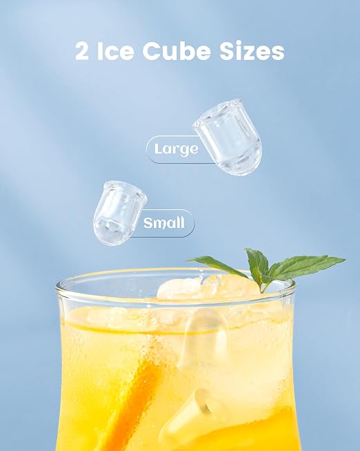 CyberChill Ice Makers Countertop, Portable Ice Machine, 6 Mins Fast Ice, 26 lbs Per Day, Self-Cleaning with Ice Basket & Scoop, for Camping, RV, Kitchen, Home, Office