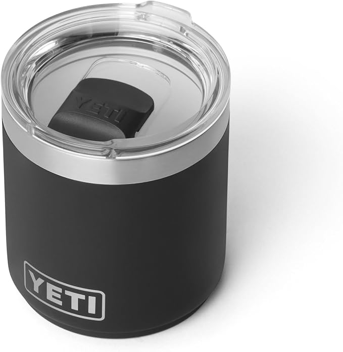 YETI Rambler 10 oz Ceramic Lined Lowball 2.0, Vacuum Insulated with MagSlider Lid, Black