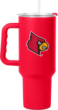 Logo Brands NCAA 40 oz Tumbler with Handle -Stainless Steel Insulated Travel Tumbler with Straw Lid – Powder Coated, Leak-Resistant, Keeps Drinks Hot/Cold – Great for Tailgating, or Everyday Use