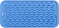 MicoYang Silicone Dish Drying Mat for Multiple Usage,Easy clean,Eco-friendly,Heat-resistant Silicone Mat for Kitchen Counter or Sink,Refrigerator or Drawer Liner Lichen BlueL S 12 inches x 6 inches