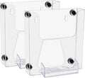 12 Pack Magnetic Brochure Holder for 6 Inch Booklets and 3.5" x 2" Cards Clear Plastic Metal Surface Mount Organizer for Medical Offices and Theme Parks by Marketing Holders