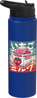 Kawaii Milk Carton Japanese Culture Adorable Strawberry Cute Stainless Steel Insulated Water Bottle