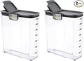 Progressive International ProKeeper+ Clear Plastic Airtight Food Baker's Kitchen Storage Organization Container Canister Set with Magnetic Accessories, 2- Piece Set (Cereal 4.2-Quart)