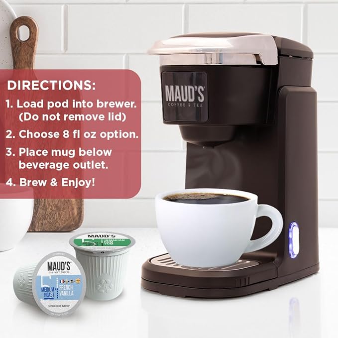Maud's Flavored Coffee Pods Variety Pack, 40 ct, 9 Assorted Flavors, Medium Roast Flavored Coffee in Single Serve Pods – 100% Arabica Beans, Compatible with Keurig K Cups Maker