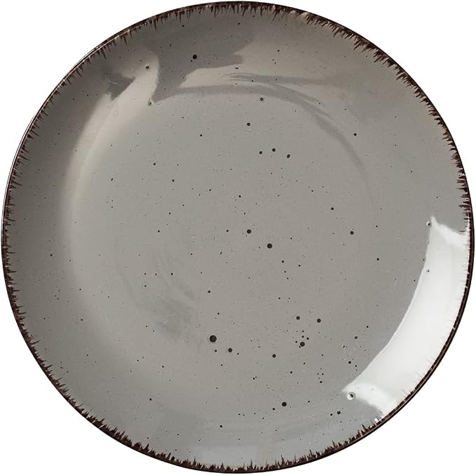 Safdie & Co. Utopia 16 Piece Dinnerware Set, Service for 4, Fiesta Dinnerware, home trends and home food network essentials, Stoneware dinner plates, Grey, 16" L x 12" W x 15" H