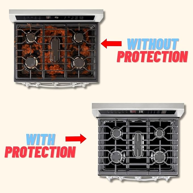 Premium Plus Stove Protectors for LG Gas Range Model LDGL6924S, Custom Cut, Easy to Clean Stove Liner, Made in the USA.