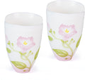 KAMMAK Ceramic Tea Cups Small, Cute Vintage Coffee Cup Set of 2, Porcelain Teacups Espresso Mug, 2.1oz Hand Painted Chinese Afternoon Tea Party Mugs, Birthday Gift for Women Men, Yuni Feizi