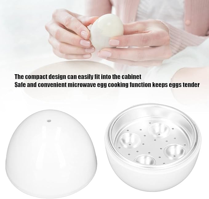 Hard Boiled Egg Cooker, Rapid Egg Cooker, 4 Egg Capacity Electric Egg Cooker for Hard Boiled Eggs, Poached Eggs, Scrambled Eggs, Maker for Steamed Bread, Dumplings