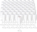 XUWAIDSGN Acrylic Champagne Flutes Toasting Glasses Unbreakable Mimosa Bar Reusable Wine Glasses Vintage Champagne Flutes Stemmed Drinking Cups 5.4 OZ for Christmas Birthday (100, white)