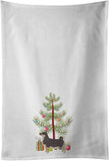 Caroline's Treasures CK3566WTKT Swedish Vallhund Christmas Tree White Kitchen Towel Set of 2 Dish Towels Decorative Bathroom Hand Towel for Hand, Face, Hair, Yoga, Tea, Dishcloth, 19 X 25, White
