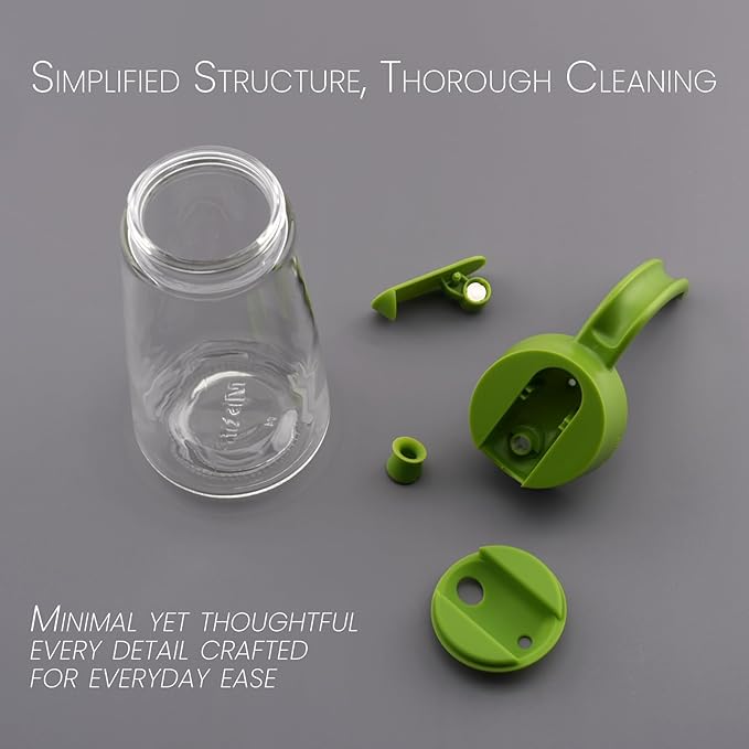 Premium Oil Sprayer & Oil Dispenser Set – Elegant Glass Olive Oil Spray Bottle with Drip-Free Pour Spout, Refillable Kitchen Oil Control Set forHealthy Cooking, Air Fryer, Salad, Grilling (Green set)