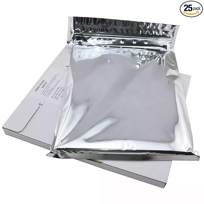 CRANBOLY 25 pcs Edible Paper 11.7" x 8.3" A4 Frosting Sheets Icing Sheets for Cakes Printable Sugar Sheets Edible Paper Cake Edible Sheets in Resealable Packaging for Cake Toppers