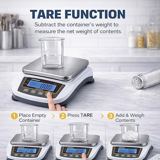 GOYOJO Digital Analytical Balance and Lab Scale, 5000g Capacity, 0.01g Precision, Stainless Steel, Multi-Unit (g/oz/ct/lb) for Jewelry, Kitchen, and Lab – Reliable, Accurate, Easy to Use, Black Panel