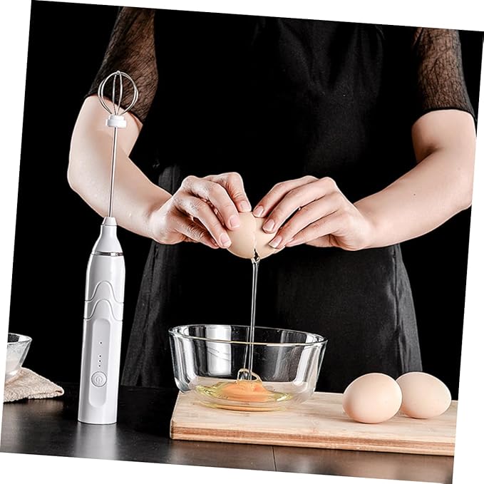 Luxshiny Small Handheld Electric Whisk Rechargeable Milk Frother Electric Mixer Compact Egg Beater