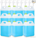 9 Pack 2.5 Gal Plastic F-Style Jug, Plastic Water Jug Heavy-Duty HDPE Storage Container for Oil, Sauces, Soaps, Detergents, Honey Liquids with Screw-On Cap and Pump Lid （Translucent