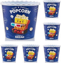 ONONEXPRESS Modern Style Reusable Plastic Popcorn Box/Popcorn Containers/Popcorn Bowls Set for Movie Theater Night - (BPA Free - 6 Pack-75 oz) (6, BLUE)