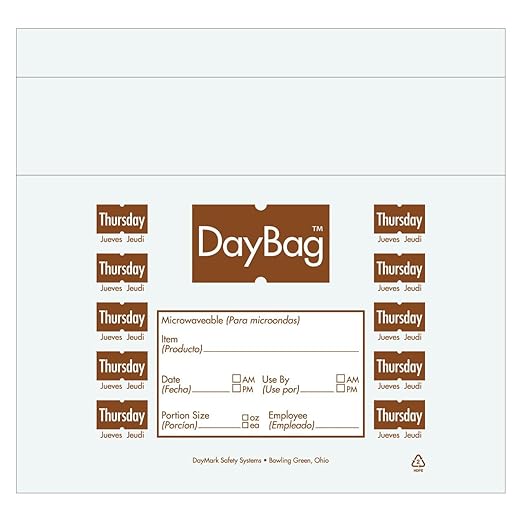 DayMark Day of The Week Trilingual Portion Bag, Thursday, 10" x 8.5", Brown (Pack of 2000)