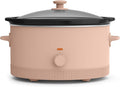 bella 6.0 Qt Manual Slow Cooker, Ceramic Nonstick Coating, 3 Temperature Settings, Dishwasher Safe Stoneware Pot and Tempered Glass Lid, Cool Touch Handles & Tangle Free Cord Wrap, Blossom