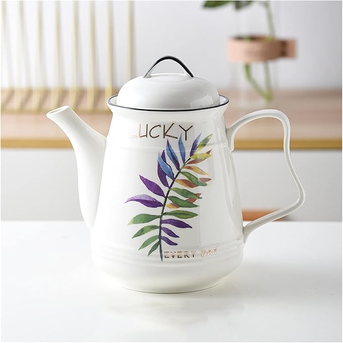 GRFIT Carafe Ceramic Cold Kettle with Handle Large Capacity Filter Teapot Teapot Home High Temperature Resistant Pitcher with Lid (170g) Water Pitcher (Color : G)