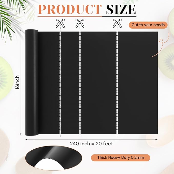 Oven Liners for Bottom of Oven 16” x 240” Large Oven Mats Roll Heat Resistant Food Grade Non Stick Reusable Liner for Electric, Gas, Convection, Microwave Ovens