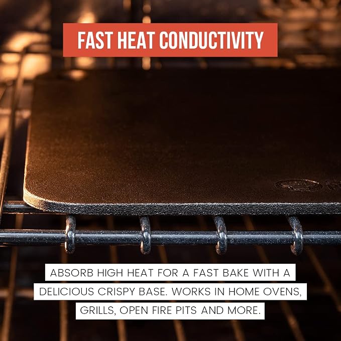 Chef Pomodoro Pizza Steel for Oven, 13x13 In, 1/4 Thick Baking Steel | Pre-seasoned Steel Baking Stone for Pizza, Bread & Pastries; Durable, Grill-safe, Easy-clean With Finger Hole Handle