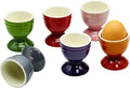 6 Pcs Ceramic Egg Cups, Porcelain Colorful Egg Cooker, Egg Holder for Soft and Hard Boiled Eggs, Stand Holder for Soft Boiled Eggs, Dishwasher Safe