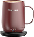 Kepwam Self Heating Coffee Mug T2, 16oz Smart Heated Coffee Mug, 150 Min Battery Life - Hot up to 149℉ Temperature Control Coffee Mug Warmer, Gifts for Dad Mom (No APP)