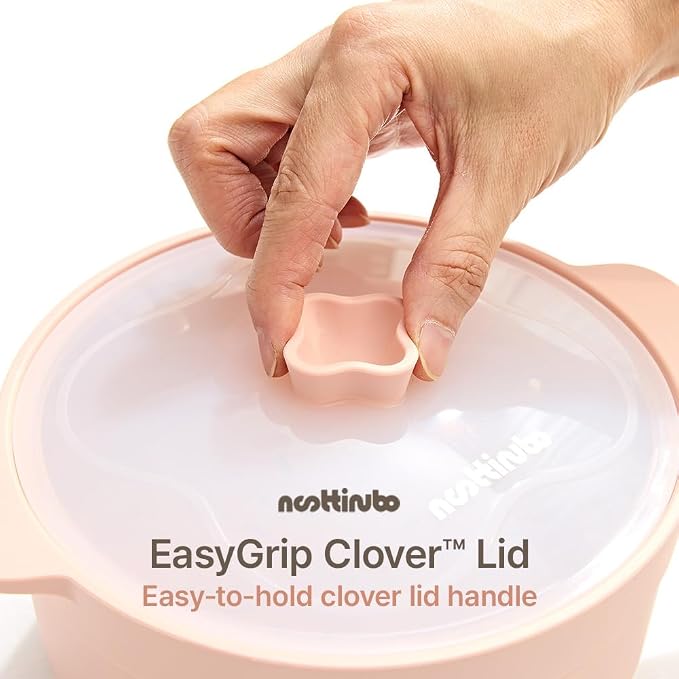 Microwave Egg Cooker & Ramen Cooker | 1.2L Silicone Microwave Steamer Pot with Lid & Steamer Mat | BPA-Free, Dishwasher Safe | noottinubo (Strawberry Milk)