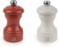 Peugeot Bistro Pepper and Salt Mill Set, 4in - French Design with Adjustable Grinding Precision, Beechwood & Stainless Steel, Enhance Flavors - Durable Cooking Tools (Terracotta/Ivory)