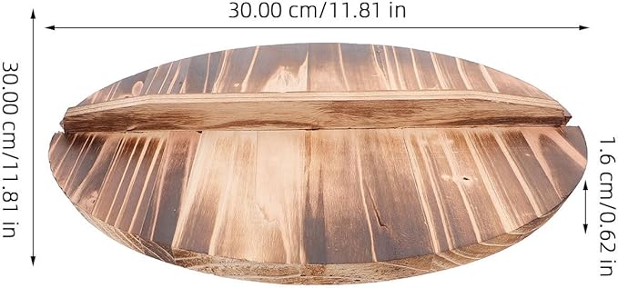 Wooden Pot Lid Round Pan Cover with Handle Kitchen Essentials for Frying Pan and Cooking Pots
