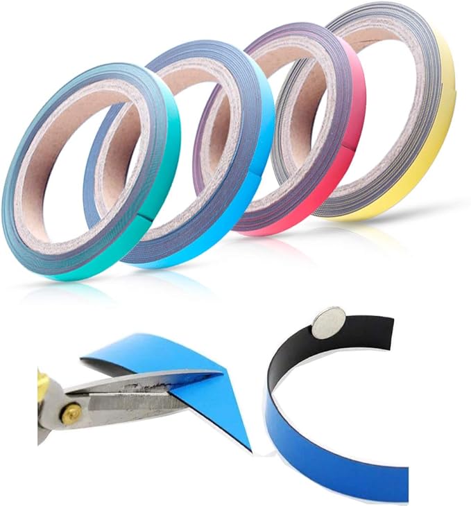 Magnetic Tape Roll Colored Thin Strips - Dry Erase Magnet Whiteboard Graphic Art Tape/ 10mm 33ft Grid Marking Line Magnet Tape(Yellow)