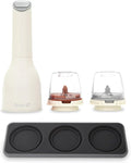 FinaMill Classic Battery-Operated Spice Mill Bundle with Slate Trio Stackable Tray – One-Handed Grinder with Interchangeable Pods, Space-Saving Spice Organizer, Valentine’s Day Gift for Food Lovers