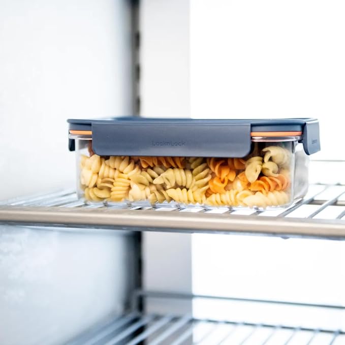 LocknLock Tritan Plastic Bisfree Modular Plus Food Storage Container Set, Lunch, Meal Prep, Stackable, BPA-Free, Leakproof, Freezer-Safe, 10 Pieces, 5 Boxes and 5 Lids, Navy, 910ml