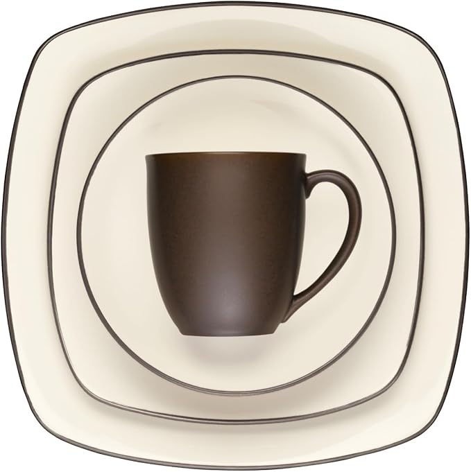 Noritake Colorwave Chocolate 4-Piece Square Place Setting, Service for 1
