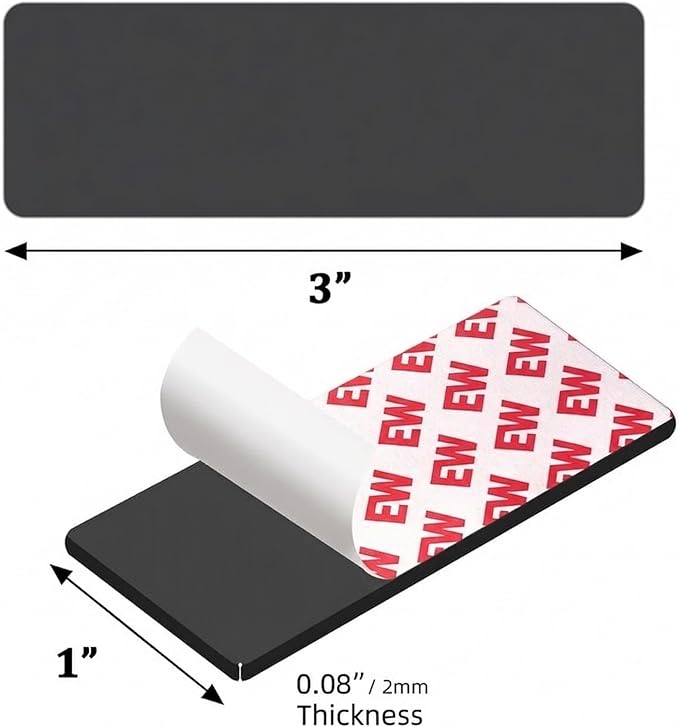 16-Pack Flexible Magnetic Strips with Adhesive Backing (1"x3") - Strong Cut-to-Size Magnets for DIY, Classroom, Fridge & Whiteboard Organization - Teacher Supplies, Crafts & Home Use